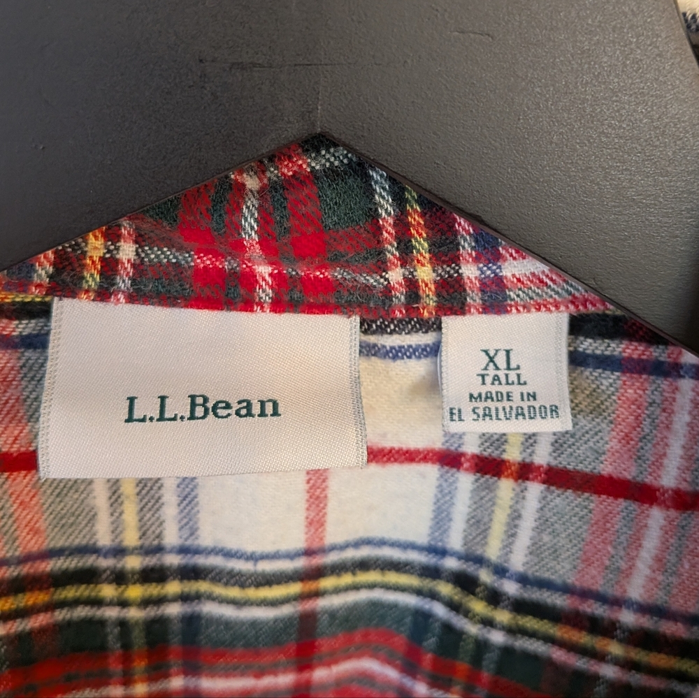 L.L. Bean Women's Scotch Plaid Flannel Christmas Pajamas Set Two Piece XL Tall - Picture 5 of 8